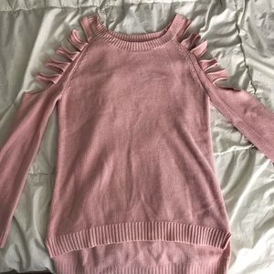 Y2K Vintage Gyaru Pink Cut Out Sweater